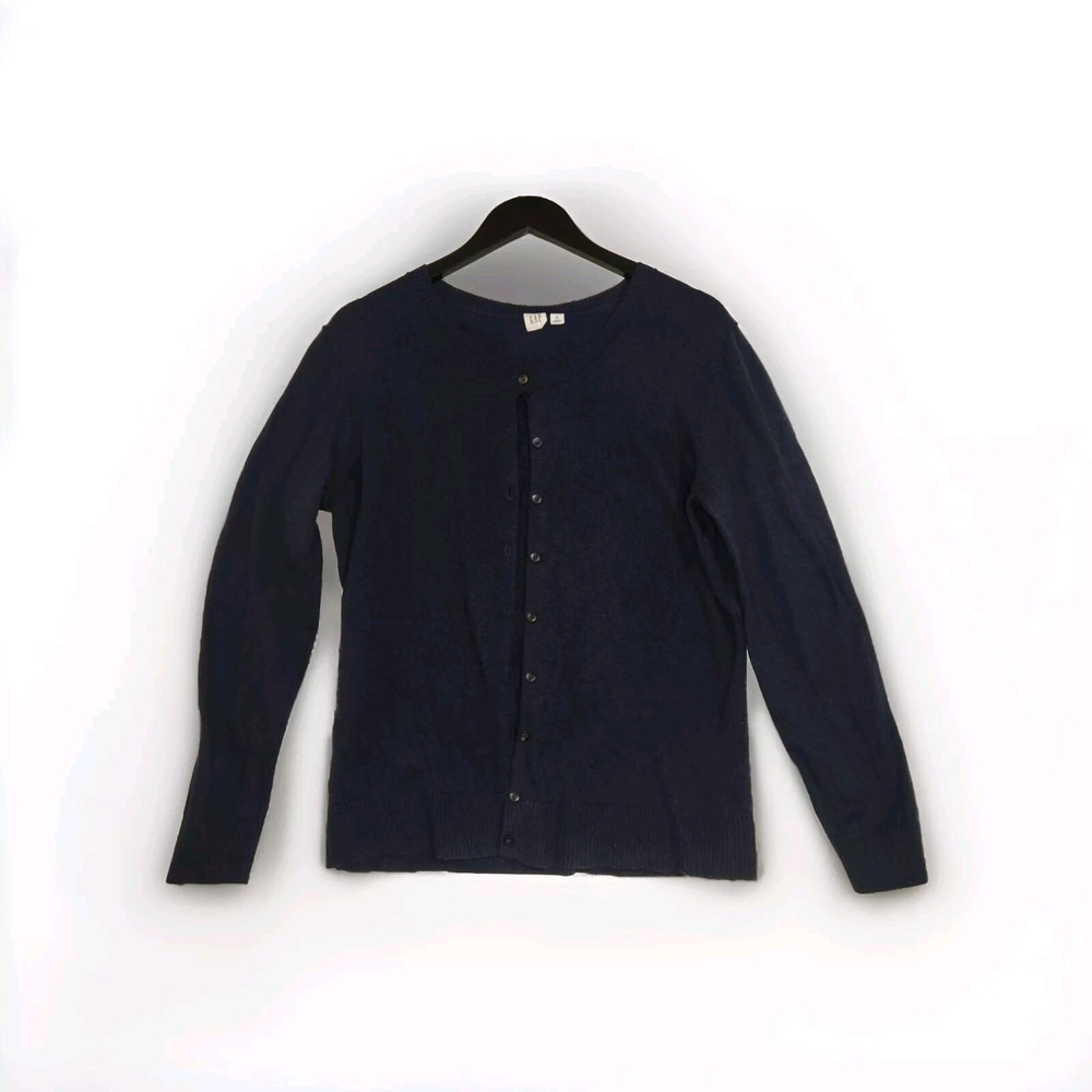 GAP Navy Blue Classic Timeless Cotton Button Up Cardigan Women's Size XL